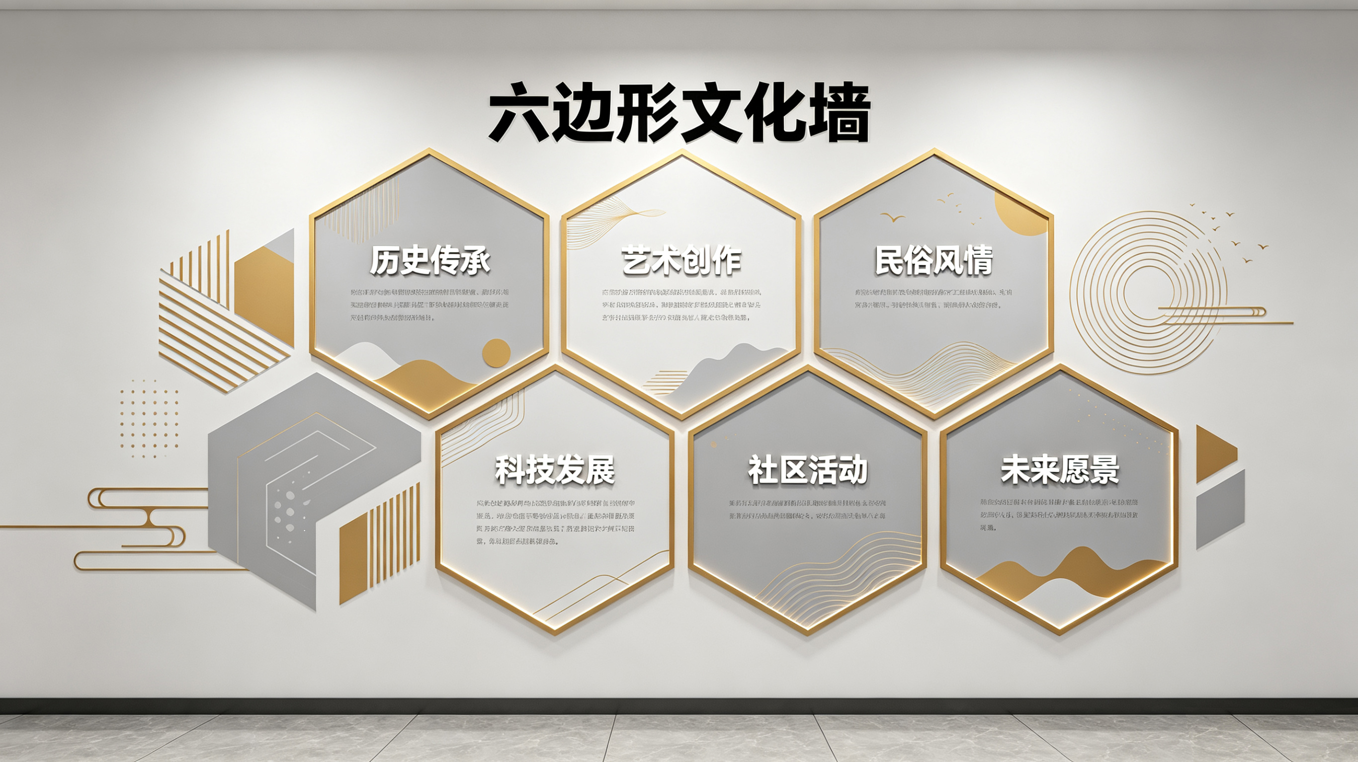 凤县企业文化墙 | 六边形信息美学